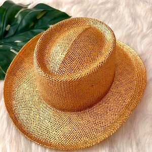 Metallic Straw Panama Hat